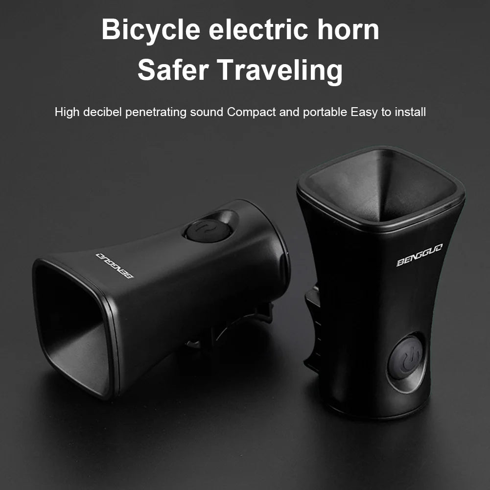 Electric Bike Horn 120dB Warning Safety Bell Rechargeable Bicycle Handlebar Alarm Ring Bell for Mountain Bike Road Bike Scooters