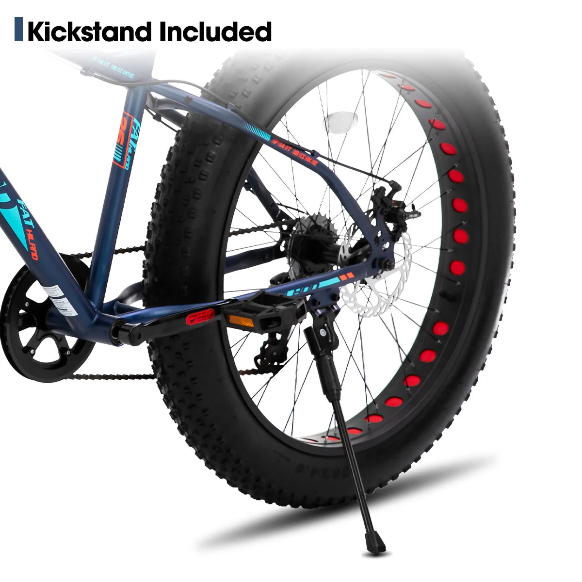 20 Inch Kids' Bicycles Fat Tire Mountain Bike for Age 5 + Years, Shimano 7-Speed, Dual-Disc Brake,Kids BeachBicycle