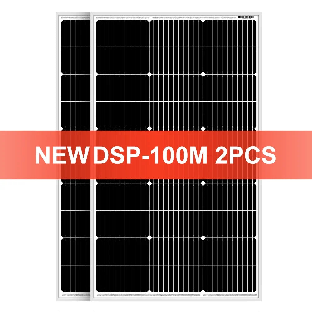 DOKIO 18V 100W Rigid Solar Panel China 18V Monocrystalline Silicon Waterproof Solar Panel Charging 12V #DSP-100M Camping/Home/RV