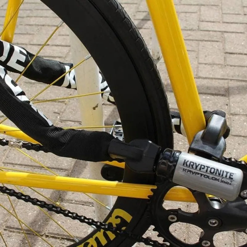 Bike Chain Lock,3 Feet Long Heavy Duty Anti-Theft Sold Secure Gold Bicycle Chain Lock with Keys for Bike