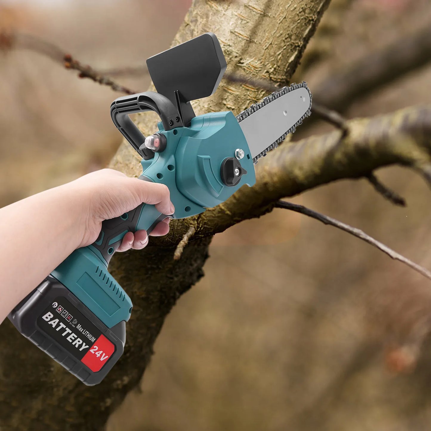 8-in Cordless Mini Chainsaw 800W Portable One-Handed Brushless Chain Saw Electric Battery Rechargeable for Wood Tree Cutting