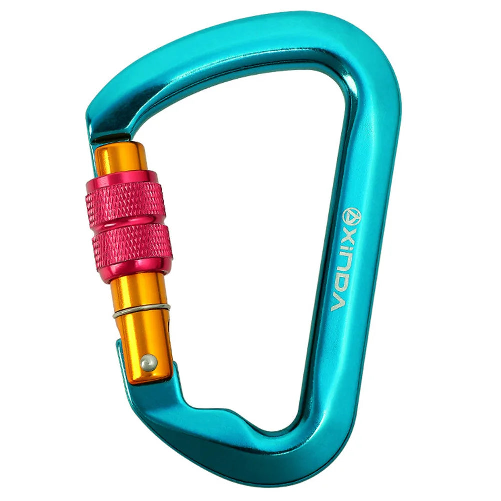 Climbing Carabiner Heavy Duty D-Shaped Carabiners Mountain Caribiniers for Rock Climbing Rappelling and Mountaineering