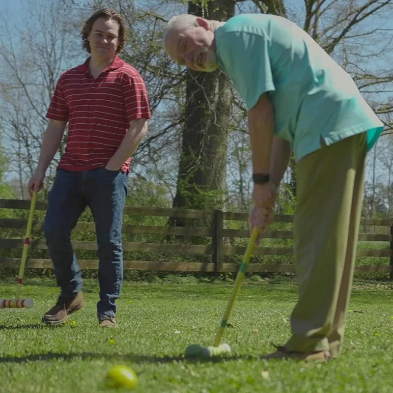 Six-Player Croquet Set with Wooden Mallets, Colored Balls, Sturdy Carrying Bag for Adults &Kids-Innovative design