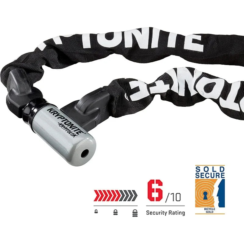 Bike Chain Lock,3 Feet Long Heavy Duty Anti-Theft Sold Secure Gold Bicycle Chain Lock with Keys for Bike