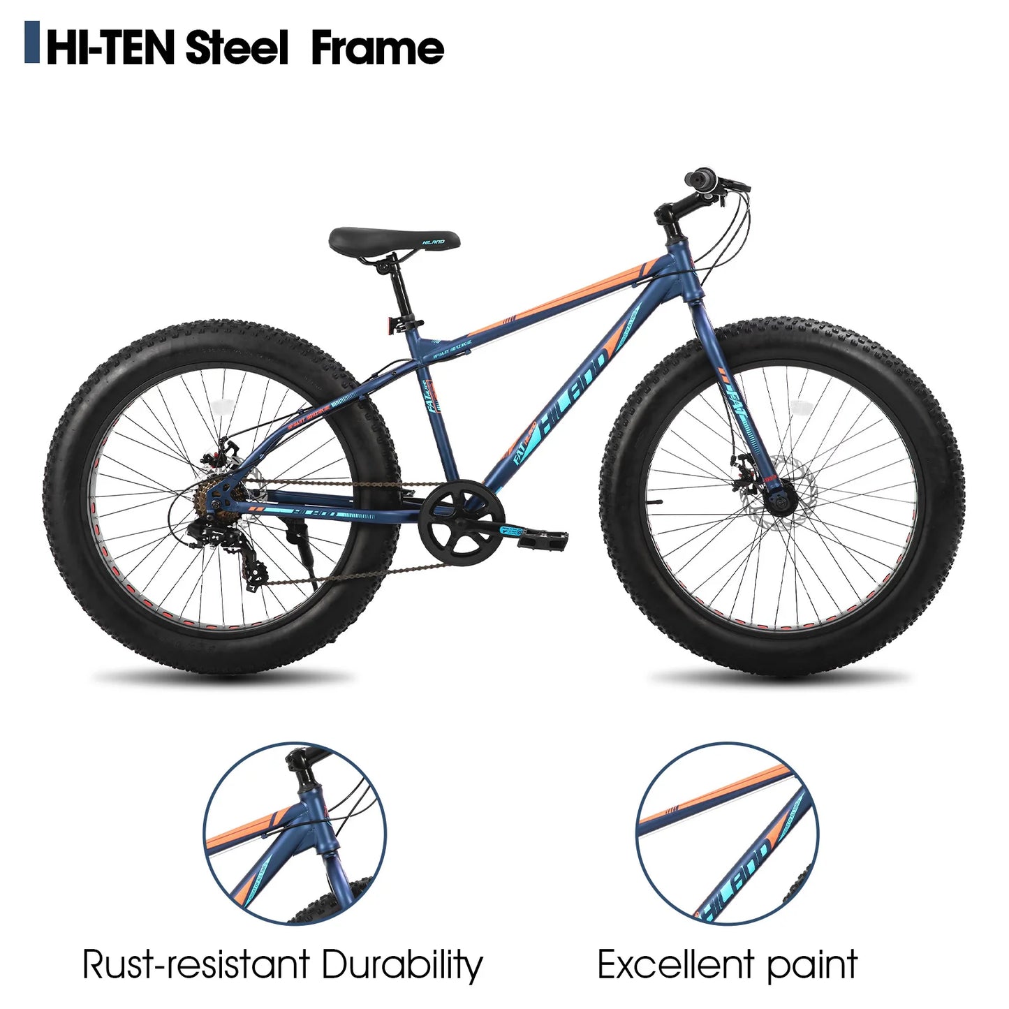 20 Inch Kids' Bicycles Fat Tire Mountain Bike for Age 5 + Years, Shimano 7-Speed, Dual-Disc Brake,Kids BeachBicycle