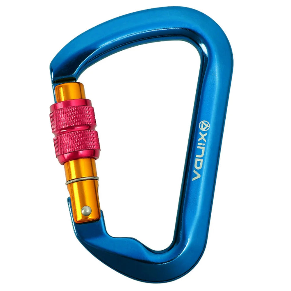 Climbing Carabiner Heavy Duty D-Shaped Carabiners Mountain Caribiniers for Rock Climbing Rappelling and Mountaineering