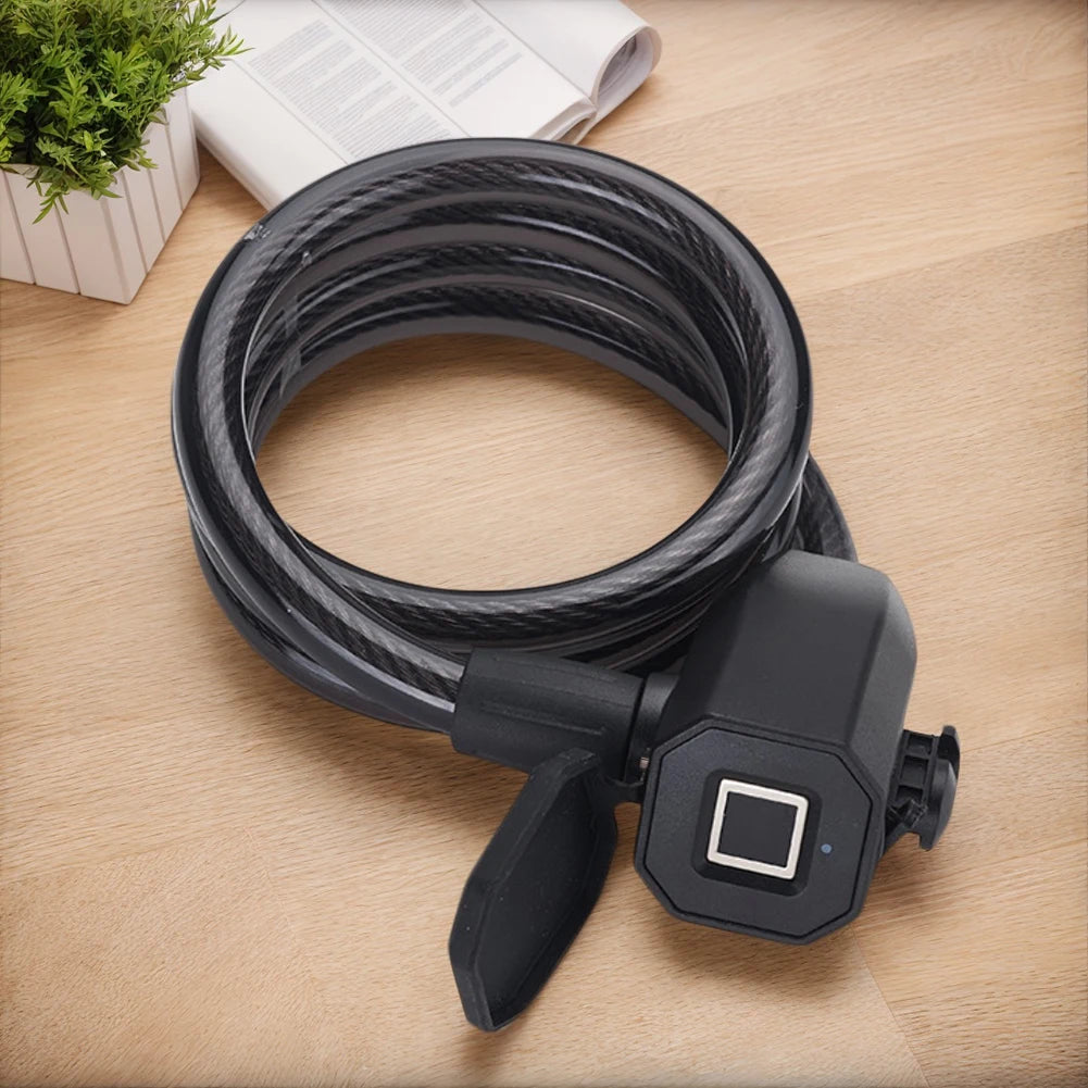 Fingerprint Bicycle Lock USB Charging Keyless Motorcycle Security Lock 1200mm Long MTB Road Bike Lock for Electric Bike Scooter