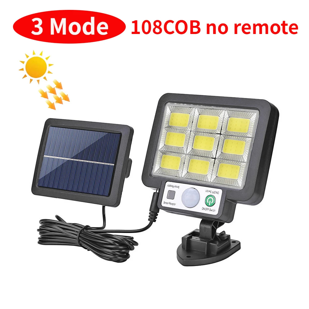 LED Solar Split Wall Lamp 3 Mode Waterproof Motion Sensor Lamp Security Outdoor Street Lighting Solar Lamp for Garden Wall Light