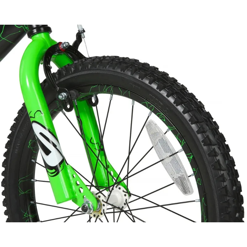 18" Boys BMX Bike, Children Age 6-9 Years, Green