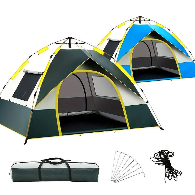 Quick Open Automatic Tent, Waterproof& Mosquito Proof, Zipper Closure, Suitable 6 People- Camping, Beach, Park