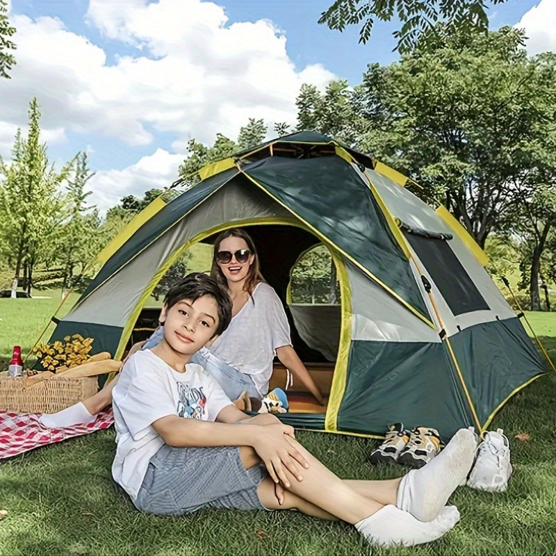 Quick Open Automatic Tent, Waterproof& Mosquito Proof, Zipper Closure, Suitable 6 People- Camping, Beach, Park