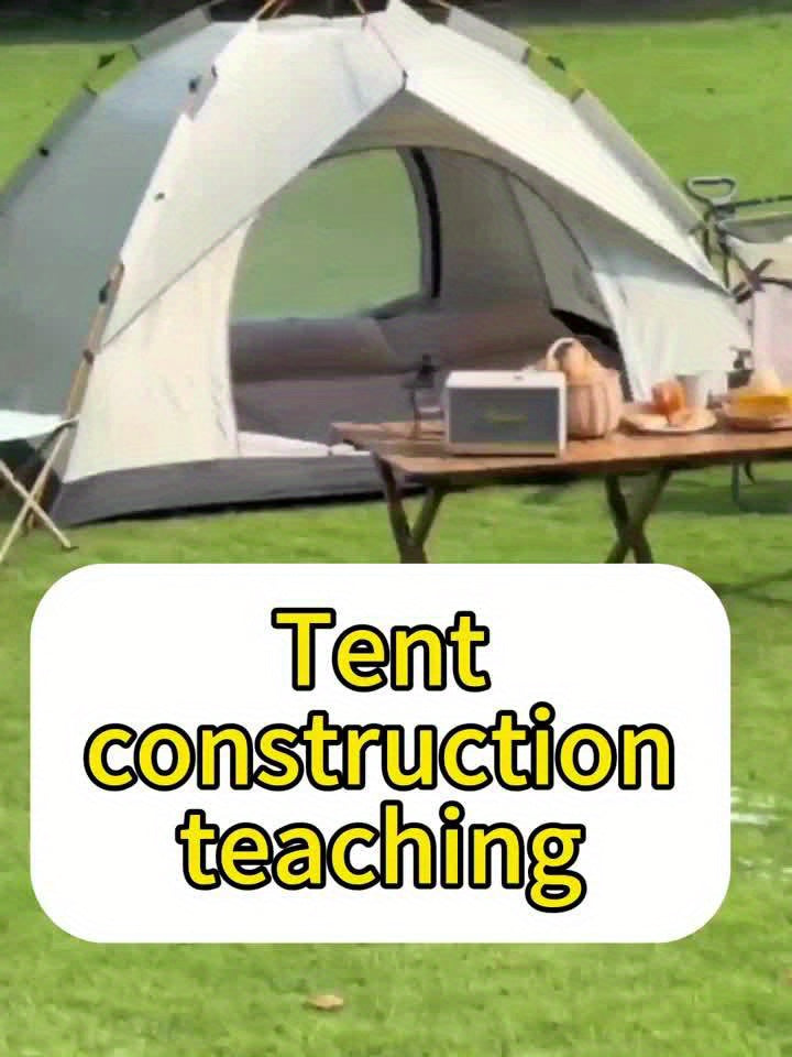 4-Person -Weather Automatic -Up Camping Tent - Heavy-Duty Portable Outdoor Tent Suitable for 4 People, Windproof & Sunproof, Setup/Dismantle, Spacious Oval, - Use for, RV, Backyard (Grey)
