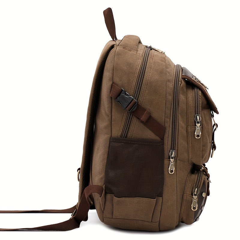 Men Canvas Backpack Rucksack Bag Camping Travel School Satchel Outdoor