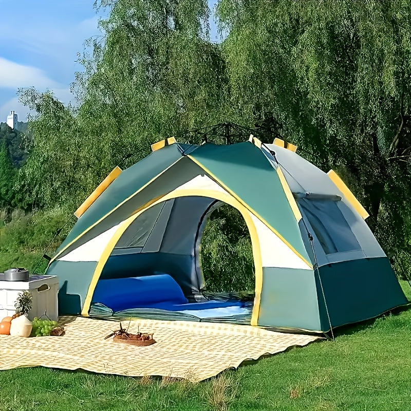 Quick Open Automatic Tent, Waterproof& Mosquito Proof, Zipper Closure, Suitable 6 People- Camping, Beach, Park