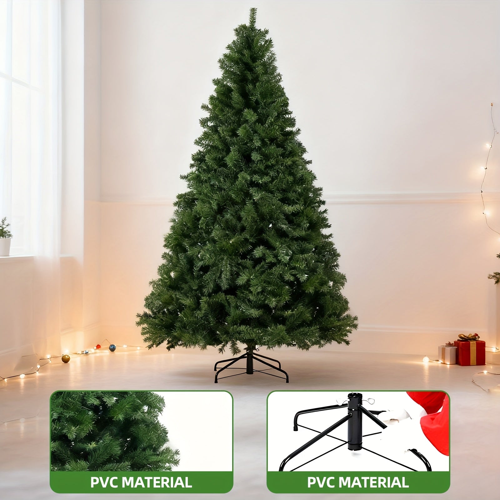 7.5FT Four-Color Lights Are Permanently Illuminated on a Natural Layered Spruce Christmas Tree, Ideal for Home And Office Decoration, Featuring 500 Lights, Model 1346, Essential for Christmas And Halloween Parties.