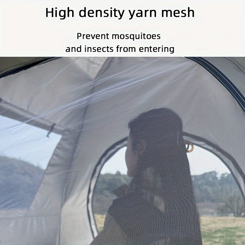 4-Person -Weather Automatic -Up Camping Tent - Heavy-Duty Portable Outdoor Tent Suitable for 4 People, Windproof & Sunproof, Setup/Dismantle, Spacious Oval, - Use for, RV, Backyard (Grey)