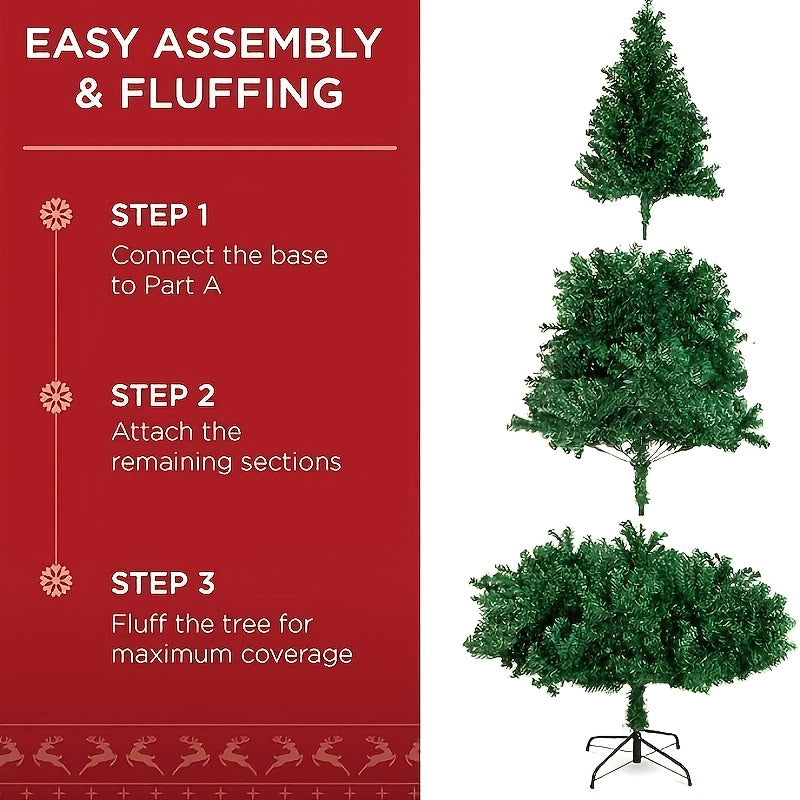 6.5-foot High-quality Artificial Christmas Tree, Easy To Assemble, Equipped With A Metal Base, Perfect For Holiday Parties And Families, Decorating The Christmas Tree Together