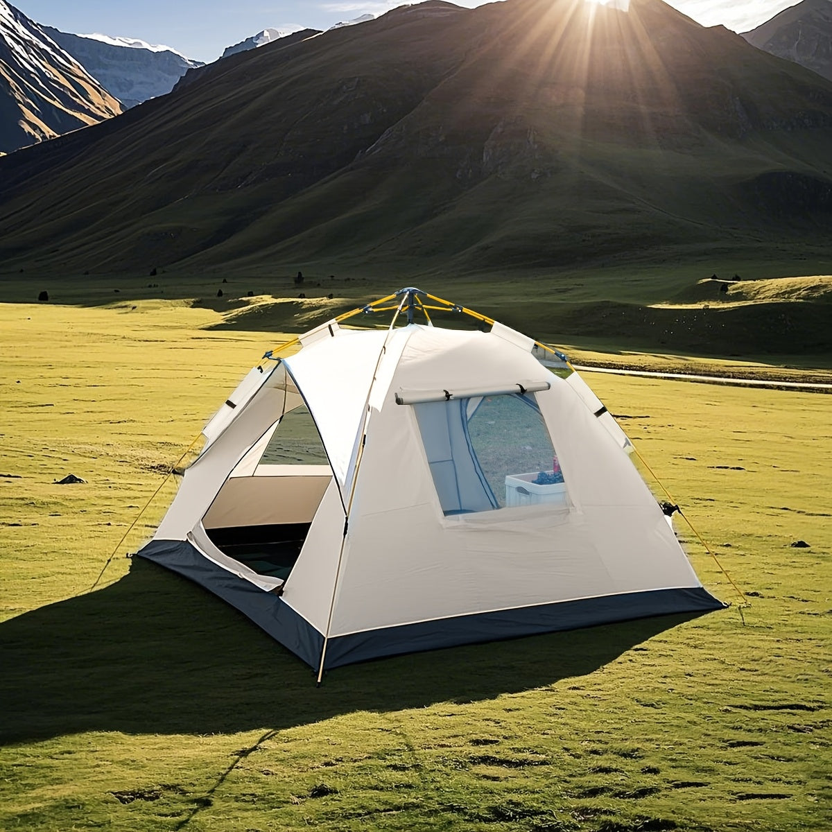 Automatic Quick-Open Beach Outdoor Tent, Multifunctional Portable Sunproof and Waterproof, Essential for Hiking, Camping, Picnics, All-Season Square Camp Tent, Suitable for Independence Day Music Festivals and Outdoor Activit