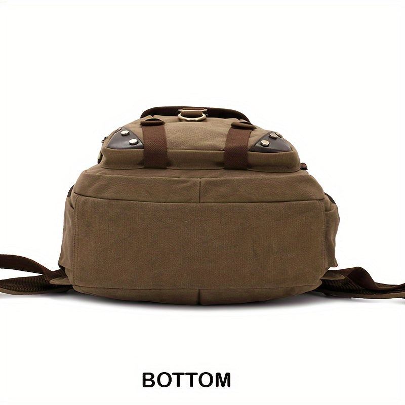 Men Canvas Backpack Rucksack Bag Camping Travel School Satchel Outdoor