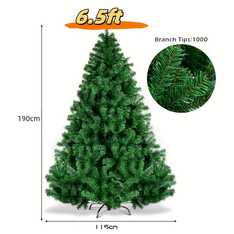 6.5-foot High-quality Artificial Christmas Tree, Easy To Assemble, Equipped With A Metal Base, Perfect For Holiday Parties And Families, Decorating The Christmas Tree Together