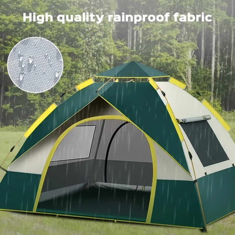 Portable Tents for Outdoor Camping That Are Easy to Set Up, Featuring Double Doors And Windows for Ventilation. They Are, Wind-Resistant, And Lightweight, Accommodating 2-4 Or 4-6 Individuals, Ideal for Camping, Hiking, And H
