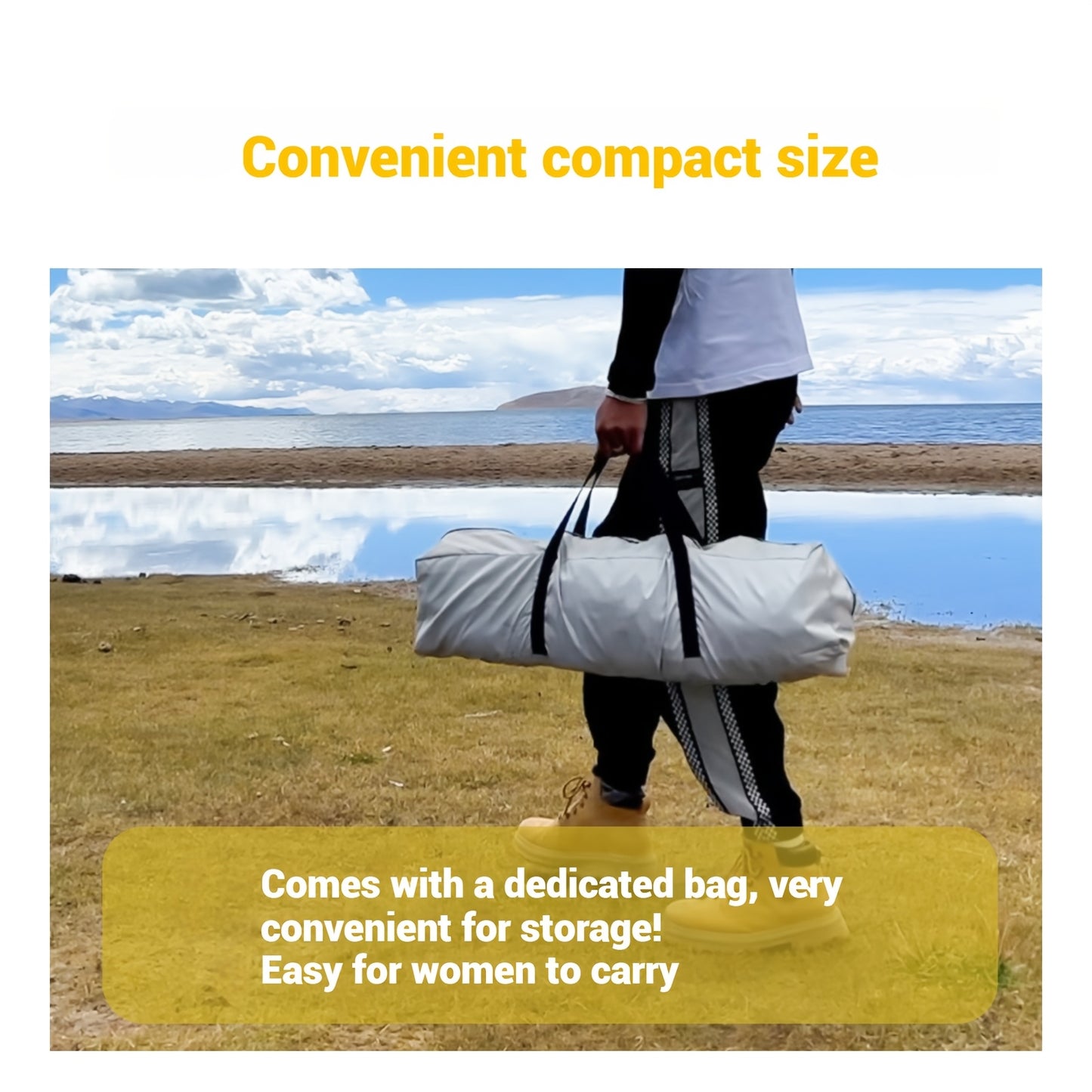 Automatic Instant Setup Camping Tent - 1-3/3-4 Person All-Season Tent with Dual Doors & Mesh Windows, Windproof Lightweight Tent for Camping, Travel, Campers Accessories, Camping Tent, Hiking Gear, Durable Construction, Adven