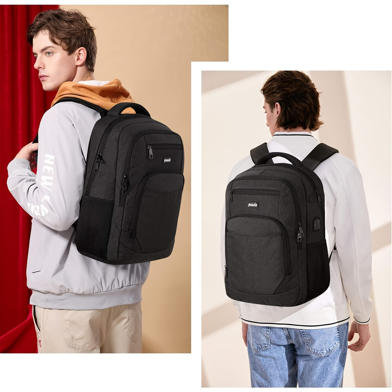 Backpack for Men And Women, School Backpack for Teens, 15.6 Inch Laptop Backpack with USB Charging Port for Business  Travel