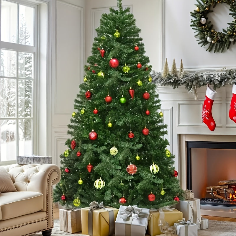 6.5-foot High-quality Artificial Christmas Tree, Easy To Assemble, Equipped With A Metal Base, Perfect For Holiday Parties And Families, Decorating The Christmas Tree Together