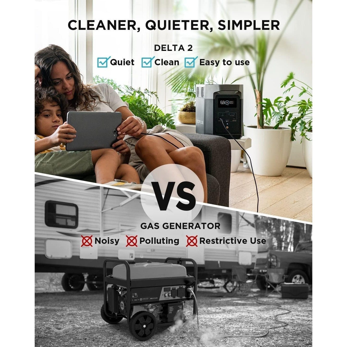 EcoFlow Portable Power Station DELTA 2 950 with Solar Panels (Separate Shipment), 950Wh LiFePO4 (LFP) Battery, Expandable Capacity from 1-3kWh (if with extra battery), Fast Charging, Solar Generator with 1800W Output for Home