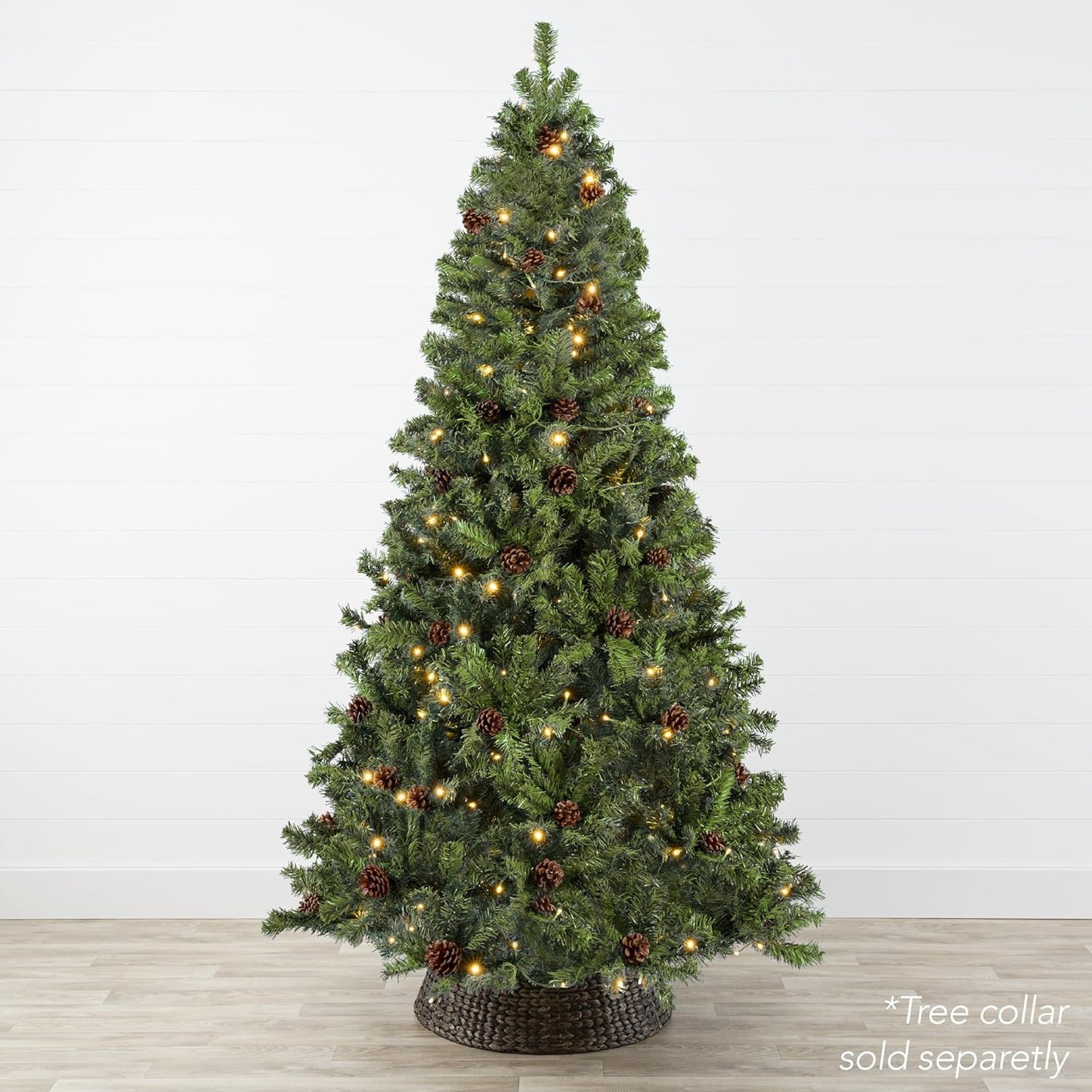 Best Choice Products 6ft Pre-Lit Pre-Decorated Pine Artificial Christmas Tree w/ 1,000 Tips, 59 Pinecones, 250 Lights, Base - Green