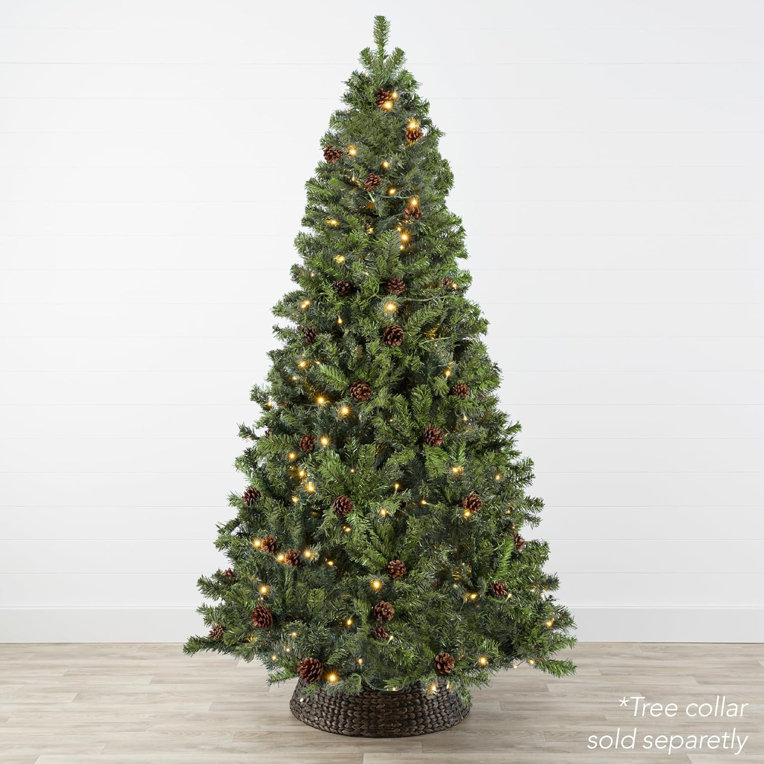 Best Choice Products 6ft Pre-Lit Pre-Decorated Pine Artificial Christmas Tree w/ 1,000 Tips, 59 Pinecones, 250 Lights, Base - Green