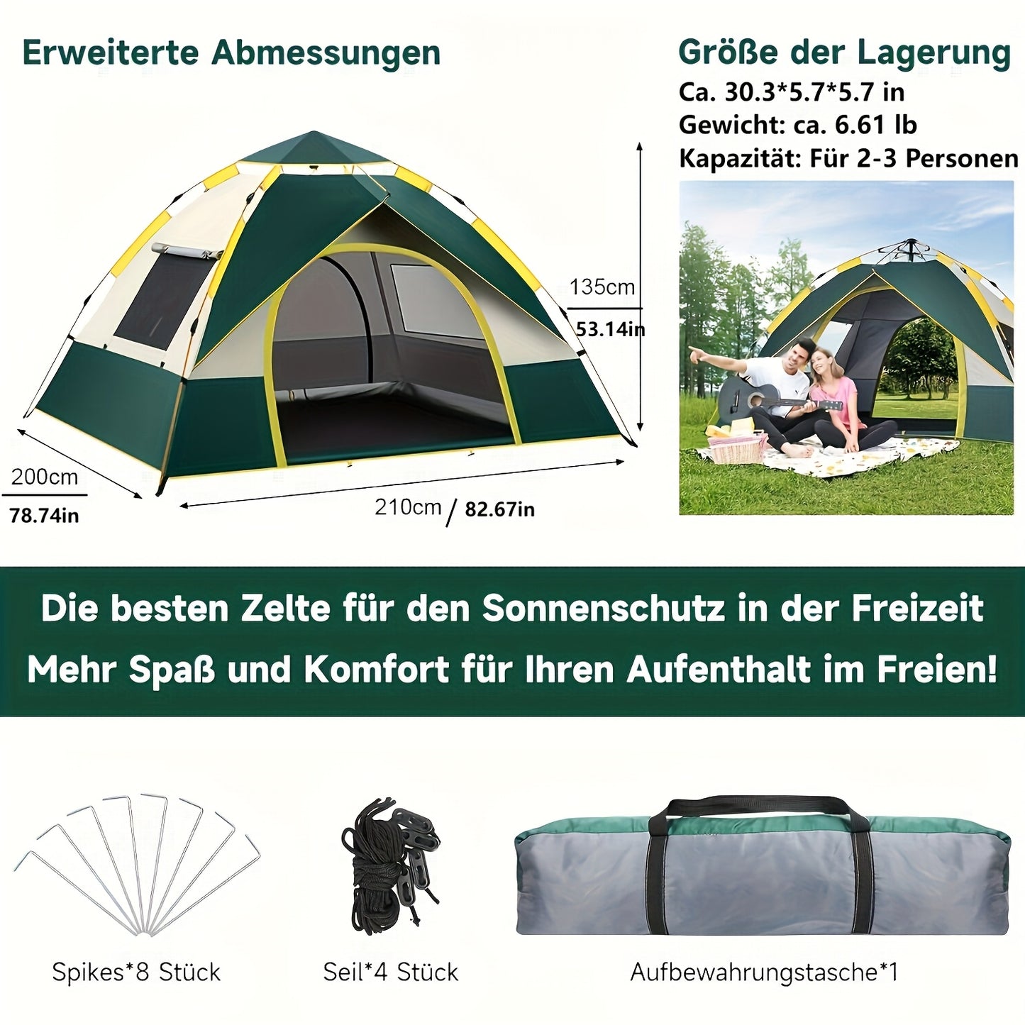 Portable Tents for Outdoor Camping That Are Easy to Set Up, Featuring Double Doors And Windows for Ventilation. They Are, Wind-Resistant, And Lightweight, Accommodating 2-4 Or 4-6 Individuals, Ideal for Camping, Hiking, And H