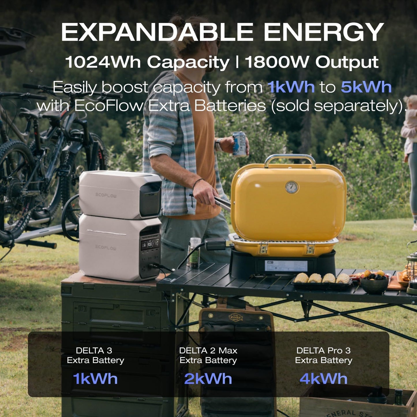 EcoFlow Portable Power Station DELTA 2 950 with Solar Panels (Separate Shipment), 950Wh LiFePO4 (LFP) Battery, Expandable Capacity from 1-3kWh (if with extra battery), Fast Charging, Solar Generator with 1800W Output for Home