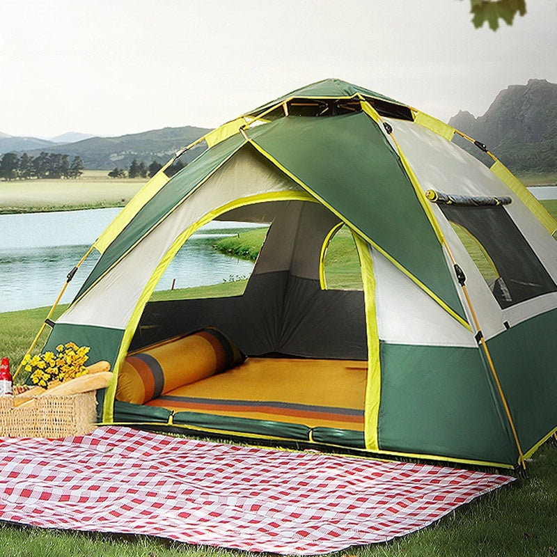 Portable Tents for Outdoor Camping That Are Easy to Set Up, Featuring Double Doors And Windows for Ventilation. They Are, Wind-Resistant, And Lightweight, Accommodating 2-4 Or 4-6 Individuals, Ideal for Camping, Hiking, And H