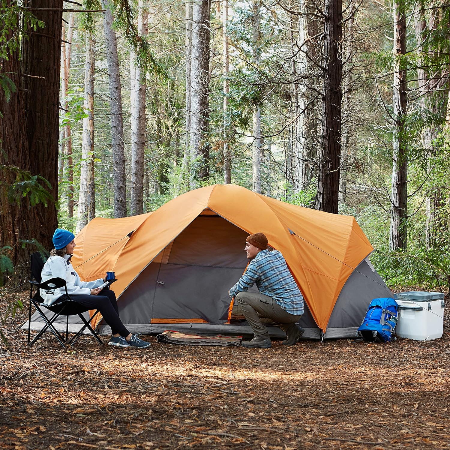 Amazon Basics Camping Tent, 3-Season Dome Design with Rainfly