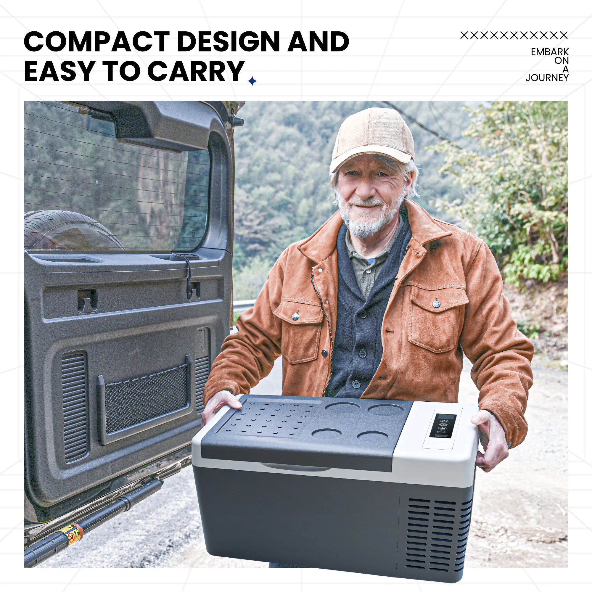 12 Volt Refrigerator, 18QT(17L) Portable Car Refrigerator,-4℉~50℉, 12/24V DC & 110-240V AC,Electric Cooler,Black