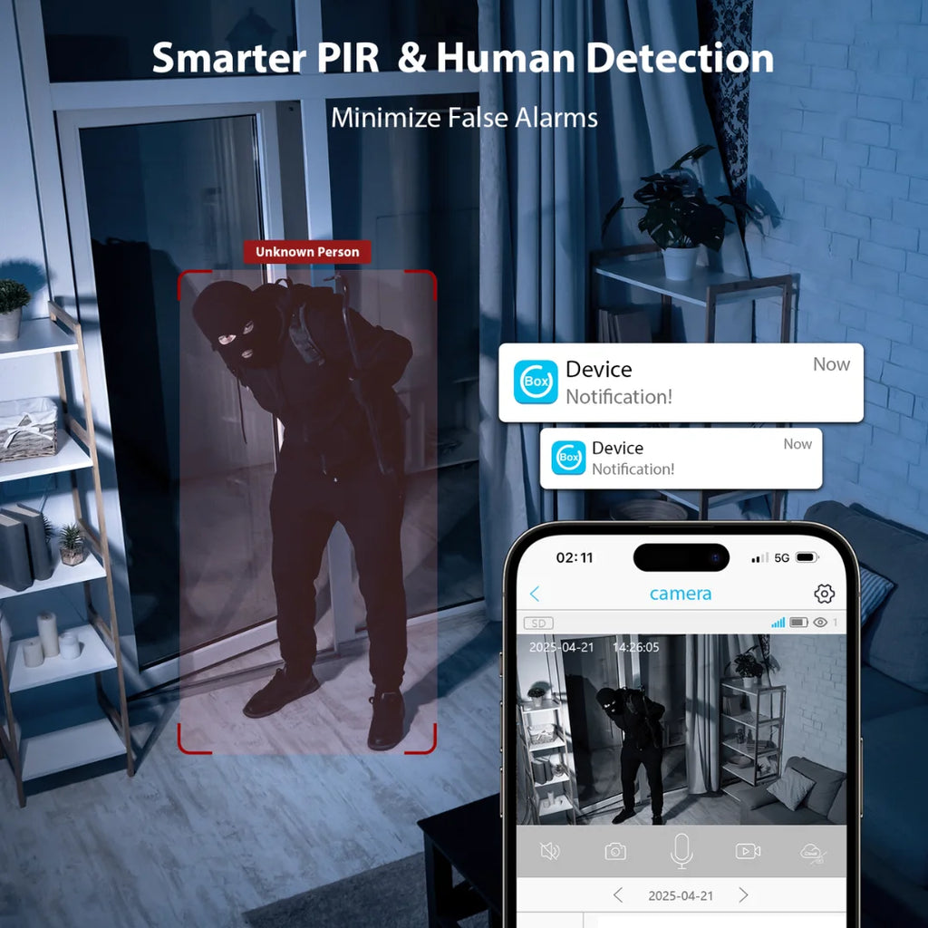 Mini 4G Wireless Security Camera with SIM Card, Battery Powered, Night Vision, Human Detection, Indoor Outdoor Use Hidden Cam