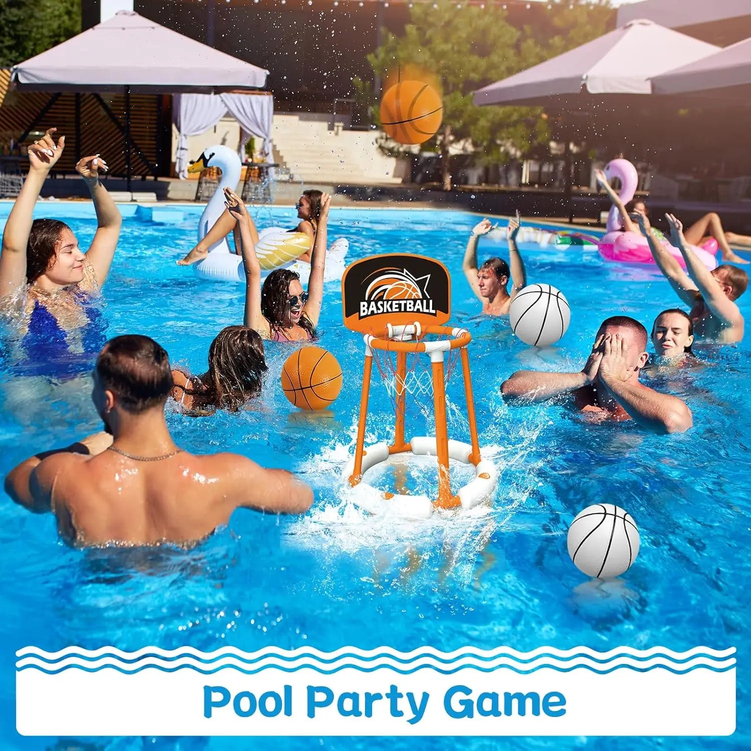 Waterpool Basketball Hoop Toy for Pools & Water Fun