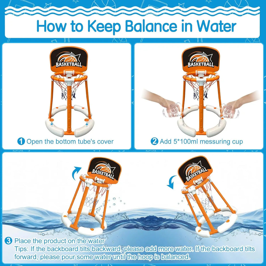 Waterpool Basketball Hoop Toy for Pools & Water Fun
