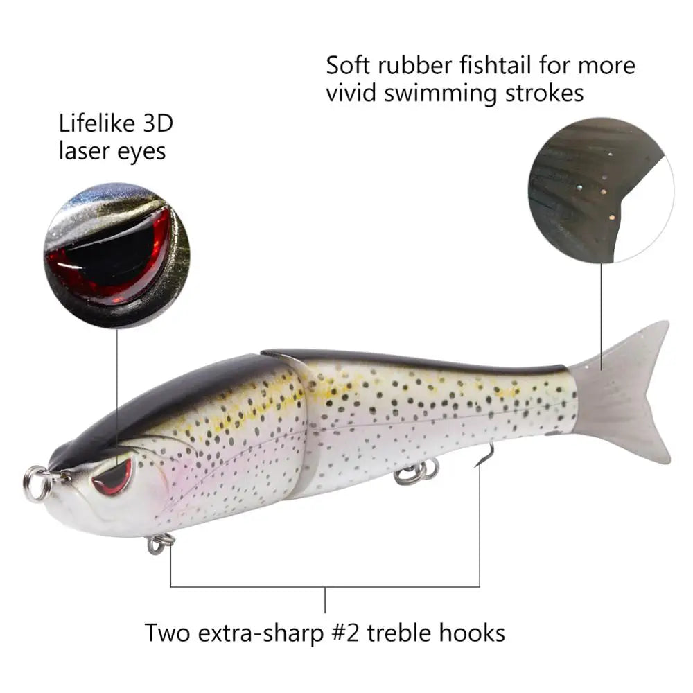 Swimbaits Pike Trout Glide Baits Minnow Hard Bass Fishing Lure 7in/2.2oz 4.5in/0.65oz