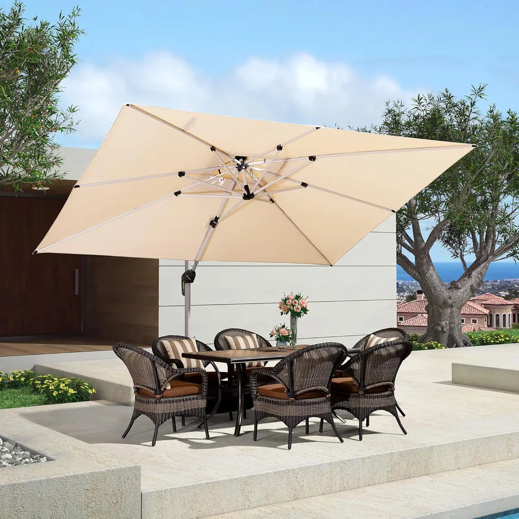 9' X 12' Patio Umbrella Outdoor Rectangle Umbrella Large Cantilever Umbrella Windproof Offset Heavy Duty Sun for Garden Deck9' X 12' Patio Umbrella Outdoor Rectangle Umbrella Large Cantilever Umbrella Wind