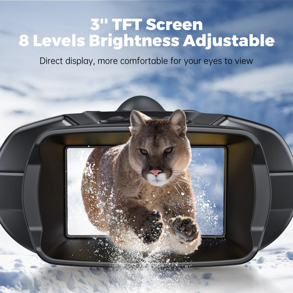 4K Night Vision Binoculars 3inch Screen 8X Digital Zoom With Tactical Light 5000mAh Rechargeable Infrared Vision Night Goggle