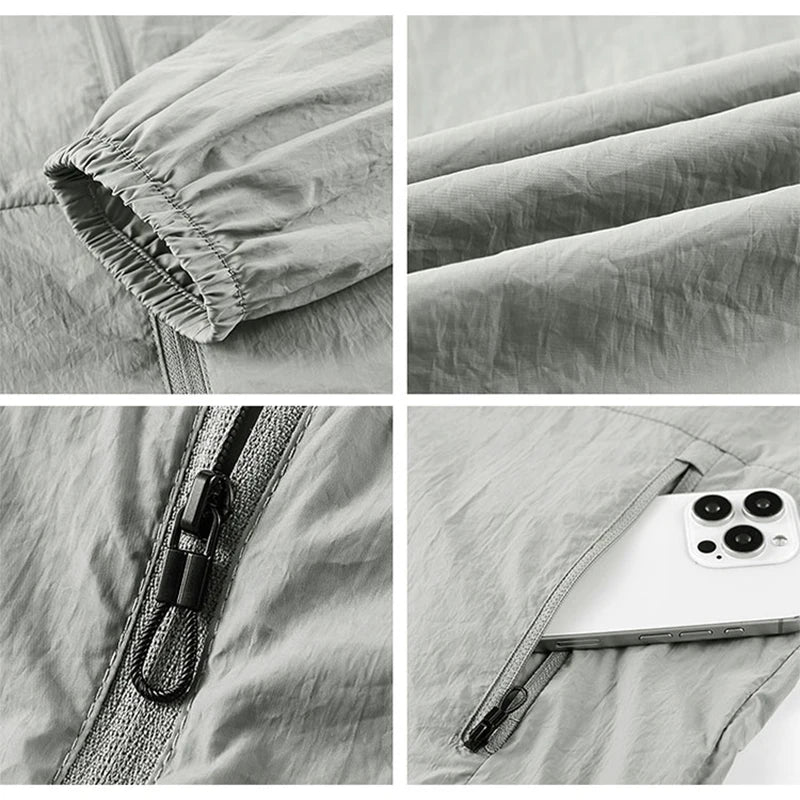 Men's Summer Lightweight Waterproof Hiking Jacket UPF Sun Protection Quick-Dry Perfect for Fishing Cycling Running