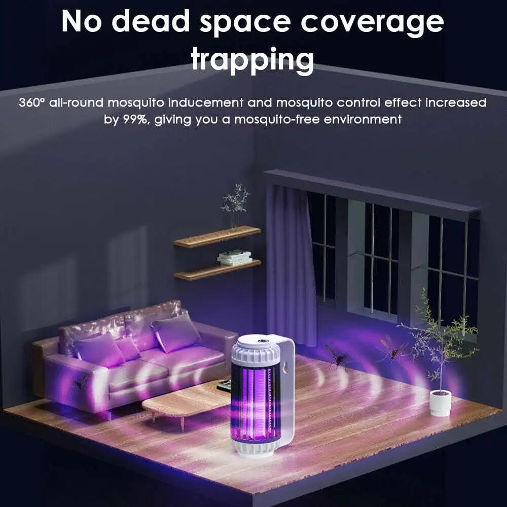 Electric Mosquito Insect Killer Purple Light Fly Trap Insect Control Lamp-Black/Gray
