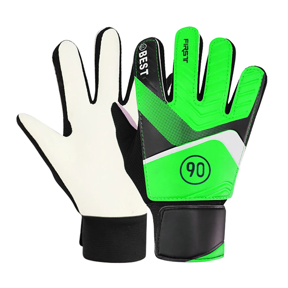 Soccer Gloves Latex Support Football Match Gloves Full Finger Protection Anti-Slip Waterproof Breathable for Kids Adults