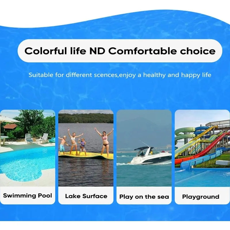 6/9/12/18 Ft Floating Mat, Lily Pad Floating Mat, Water Mat for 1-9 Adults, 3-Layer Tear-Resistant XPE Foam