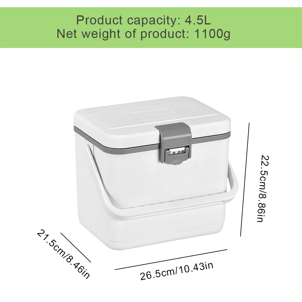 4.5L Insulated Portable Cooler with Handle Mini Freezer Fridge Heat Preservation Barbecue Insulation Box for Beach Picnic