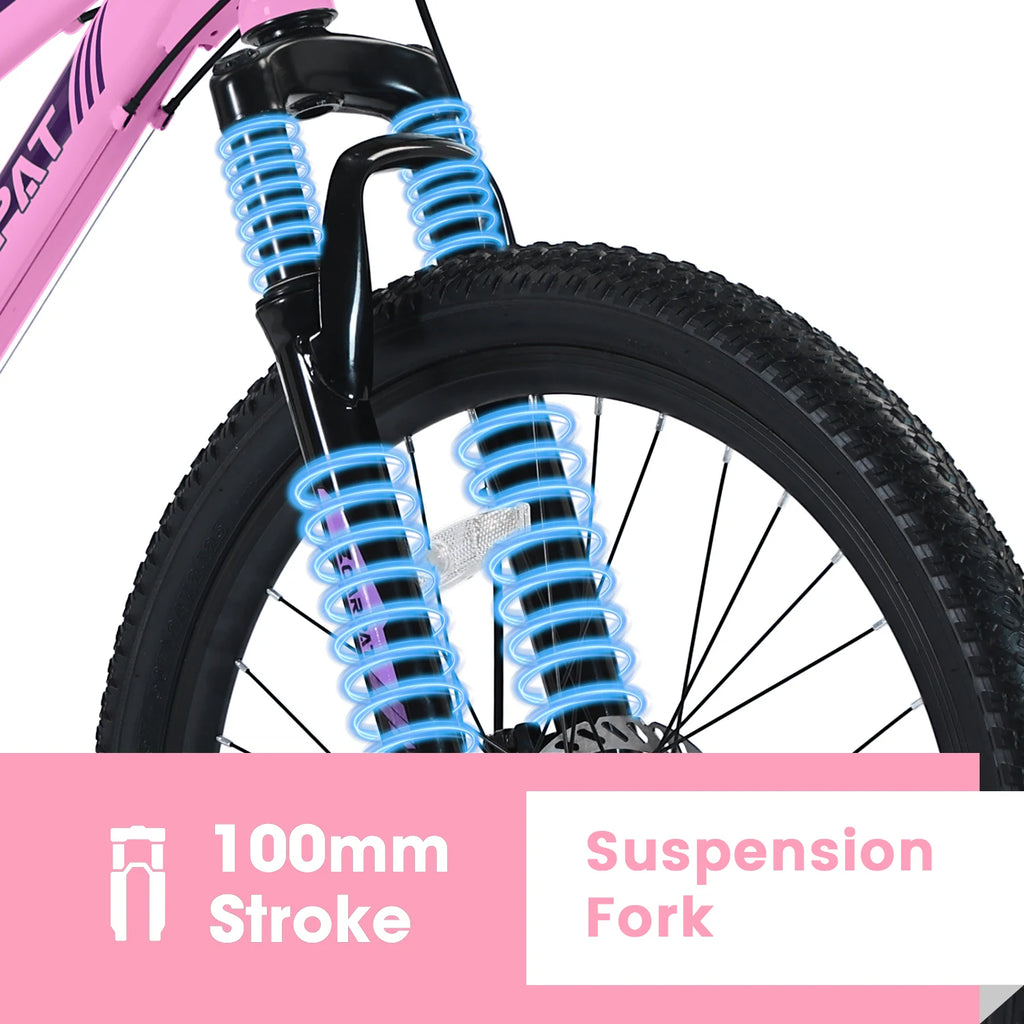 Mountain Bike 24 26 Inch Wheels, 21-Speed Disc Brake, Female Bicycles, 15" Steel Frame Front Fork Suspension