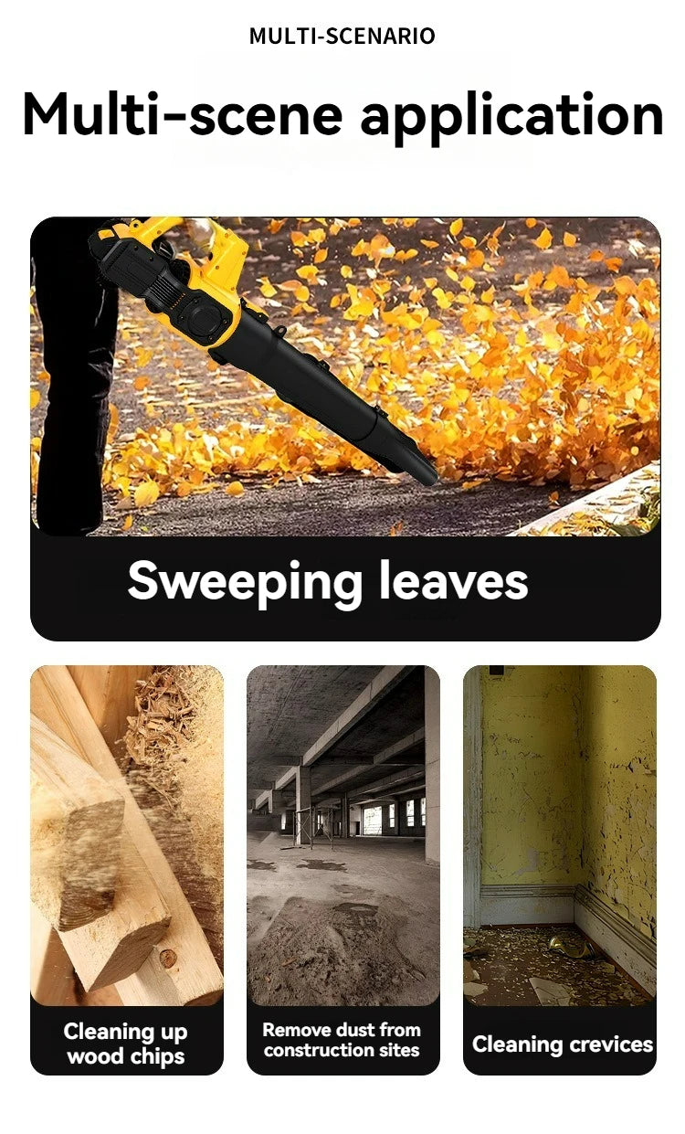 Cordless Brushless Leaf Blower Compatible with DeWalt 40V Battery Multifunctional High Power Industrial Grade Handheld Blower