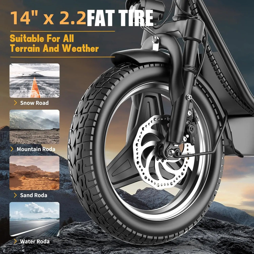 Folding electric scooter with trunk, 500W motor (peak 650W), 48V15AH, 20MPH, 24-32mile range,motorcycle for commuting travel